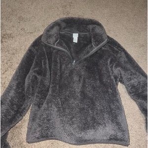 grey quarter zip